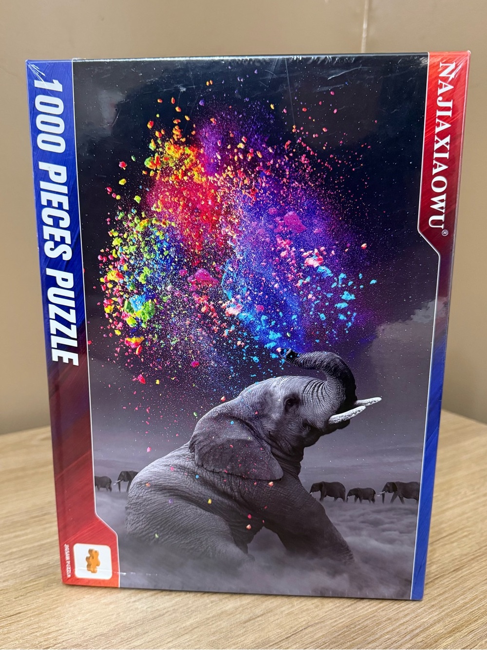 NEW NAJIAXIAOWO Colorburst Elephant Art Puzzle.